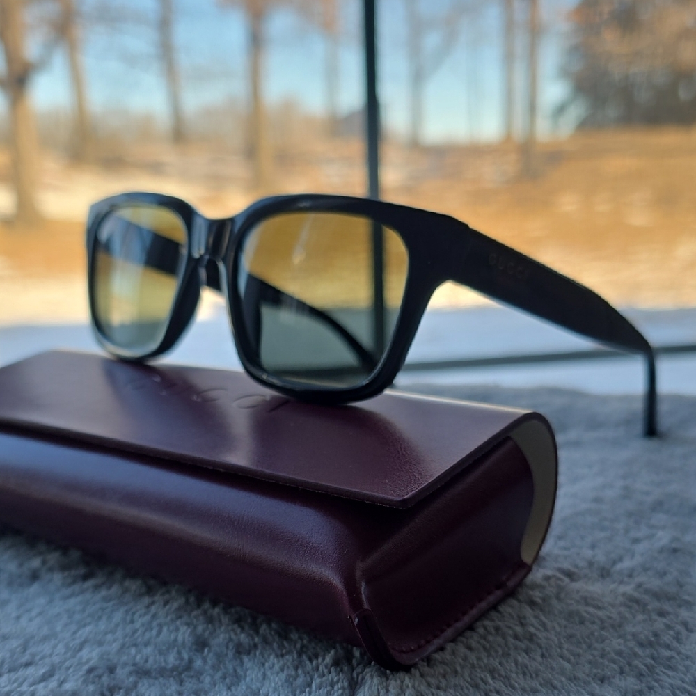 Gucci Black Sunglasses with Gold Accents